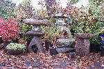 carved granite lanterns and bird spa (imported from China)